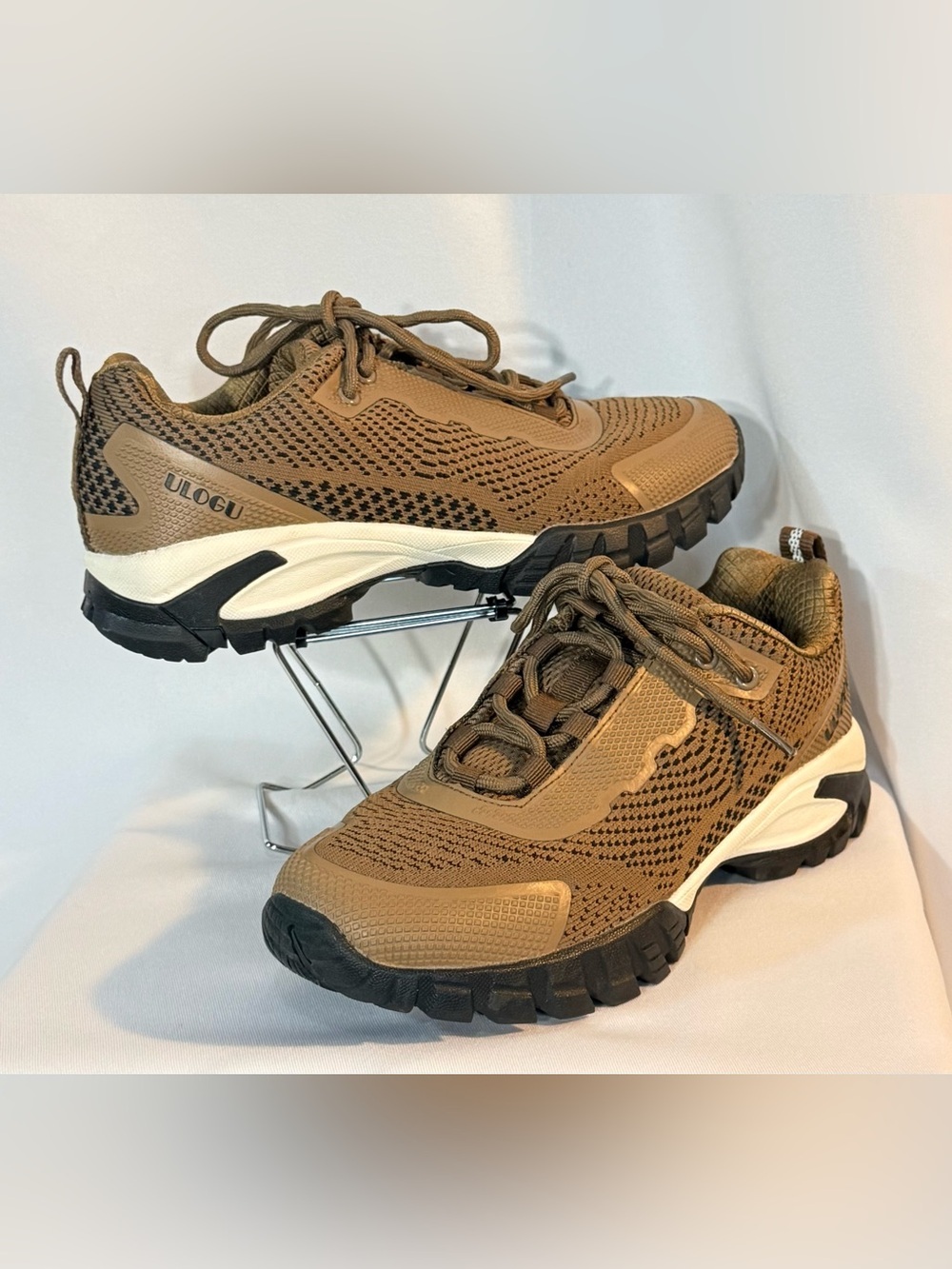 ULOGU Trail Hiking Shoes Tan Brown Athletic Sneakers Women’s US 8.5 EU 39